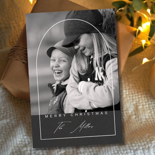 Letra Moderna Feliz Navidad Arco Foto Vacaciones (Subido por el creador)