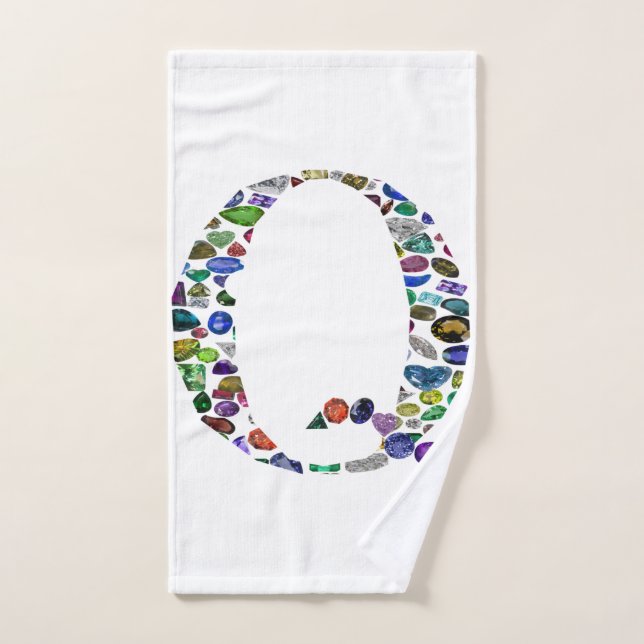 Letra monográfica gemstone Q (Toalla de mano)