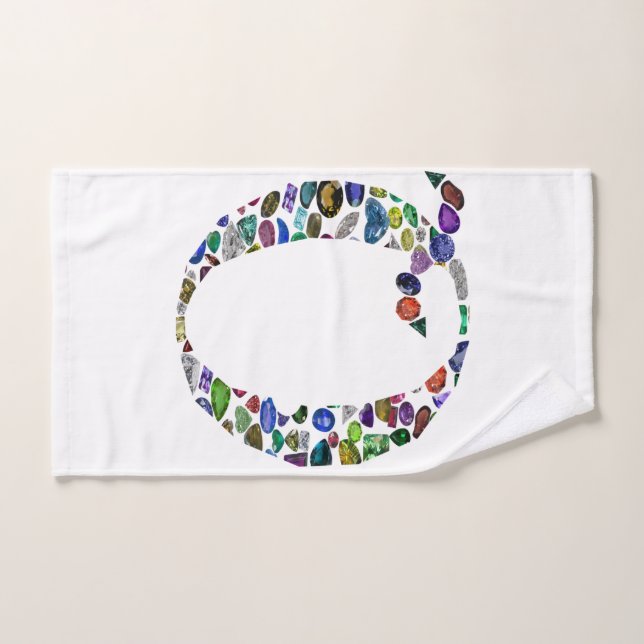 Letra monográfica gemstone Q (Toalla de mano)