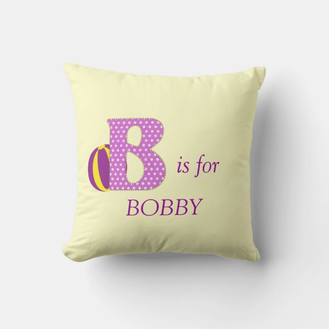 Letra monograma B personalizada almohada de guarde (Anverso)