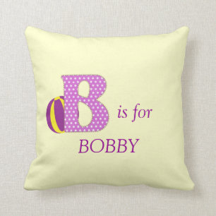 Letra monograma B personalizada almohada de guarde