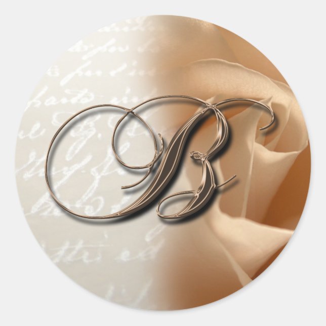 Letra monograma B Sello para sobres Boda (Anverso)