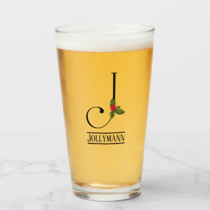 Letra monograma de Holiday Holly J Cerveza persona