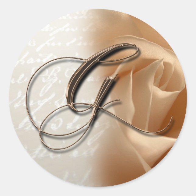 Letra monograma G Sello para sobres Boda (Anverso)