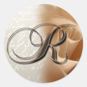 Letra monograma R Sello para sobres Boda