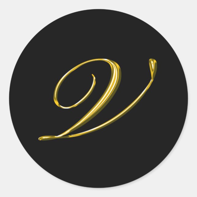 Letra monograma V Sello para sobres Boda (Anverso)