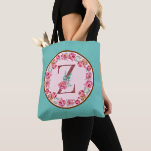 Letra monograma Z con bolsa de té con imagen de fl