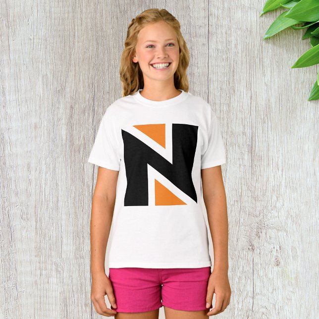 Letra naranja Y Negra N Chicas Camiseta (Subido por el creador)