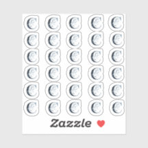 Letra náutica azul acuarela "C" Mini Pegatinas