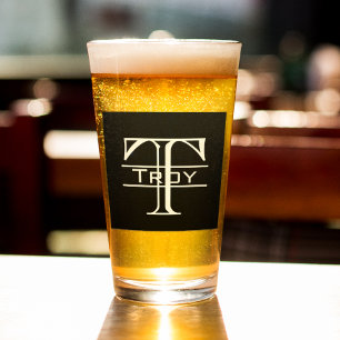 Letra Negra de Monograma Personalizado