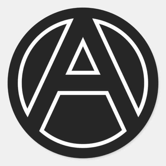 Letra negra del círculo Pegatina A (Anverso)