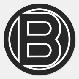 Letra negra del círculo Pegatina B