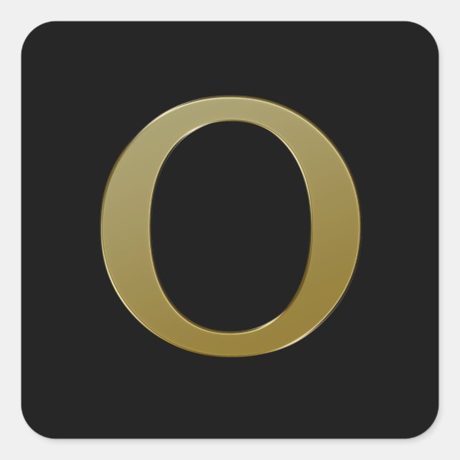 Letra O Pegatina Gold Square (Anverso)