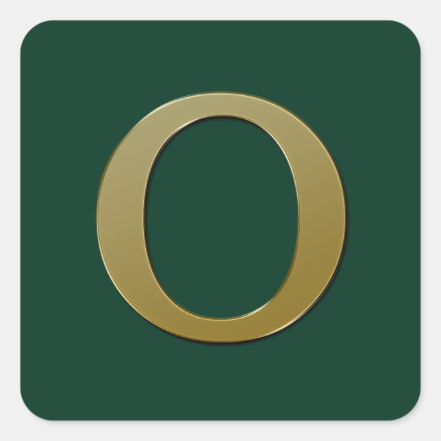 Letra O Pegatina Gold Square (Anverso)