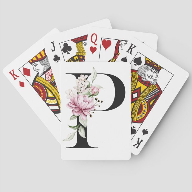 Letra P Monogramada | Cartas de Póquer (Reverso)