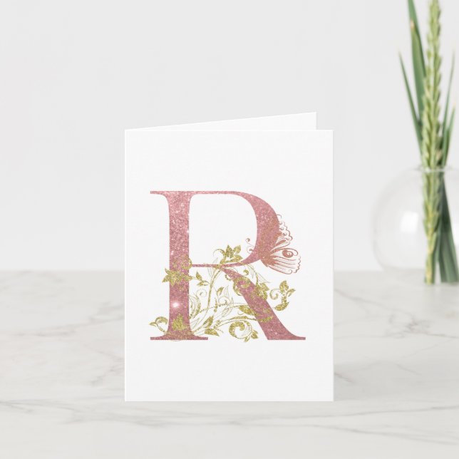 Letra Purpurina rosa brillante R (Anverso)