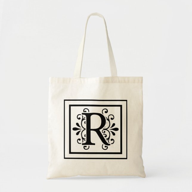 Letra R Monograma Bolsa Tote (Frente)
