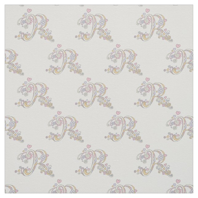 Letra R tela personalizada monogramada (Retal)