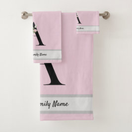 Letra rosa, elegante, flores acuarelas