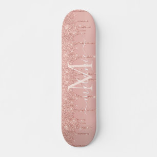 Letra Rosa Gold Purpurina Skateboard Nombre person