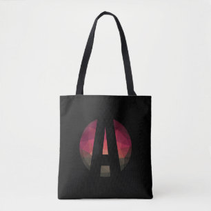 Letra rosa negra khaki inicial bolsa oscura modern