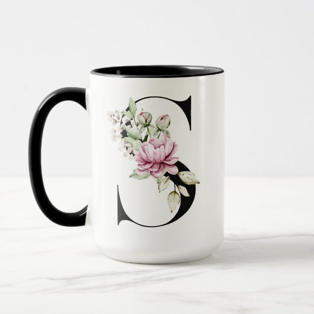 Letra S Monogramada | Taza de Café (Izquierda)