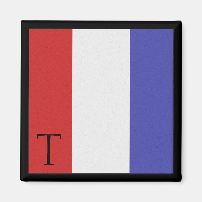 Letra taquígrafo de imán de bandera naumática T (Frente)