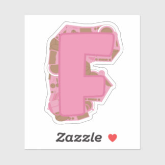 Letra temática del café F Pegatina de vinilo de co