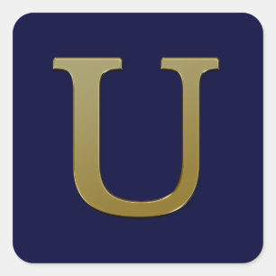 Letra U Pegatina Gold Square
