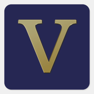 Letra V Pegatina Gold Square