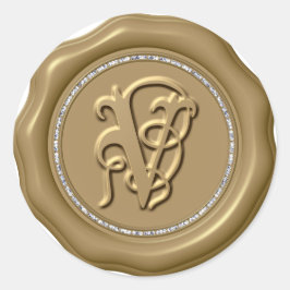 *~* Letra V Pegatinas de sellos de cera de lana de