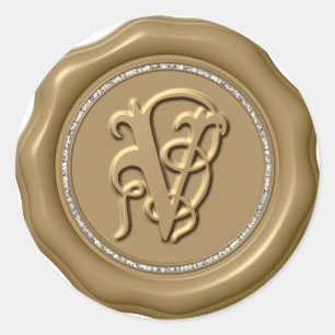 *~* Letra V Pegatinas de sellos de cera de lana de