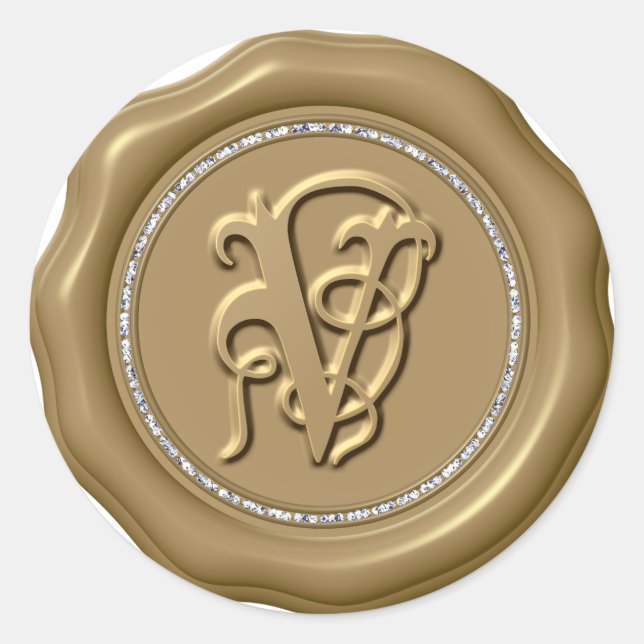 *~* Letra V Pegatinas de sellos de cera de lana de (Anverso)