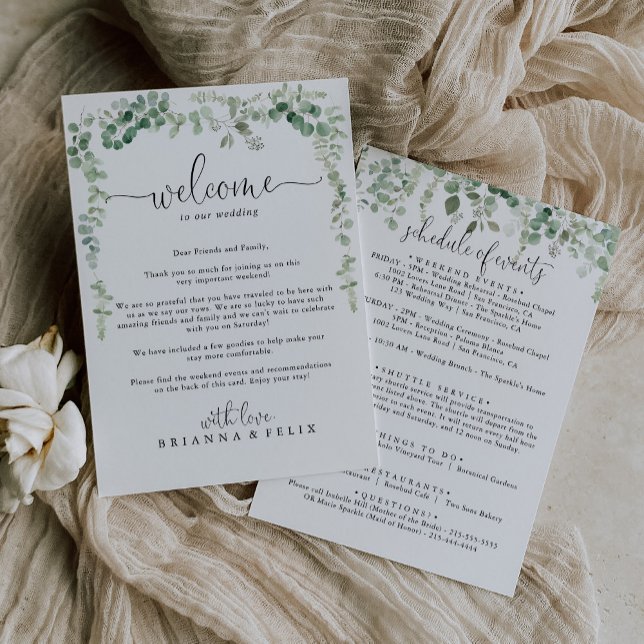 Letra verde eucalipto Boda de bienvenida (Subido por el creador)
