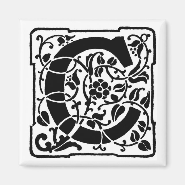 Letra vintage C - imán (Frente)