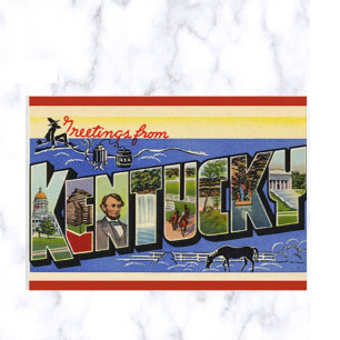 Letra vintage grande postal Kentucky