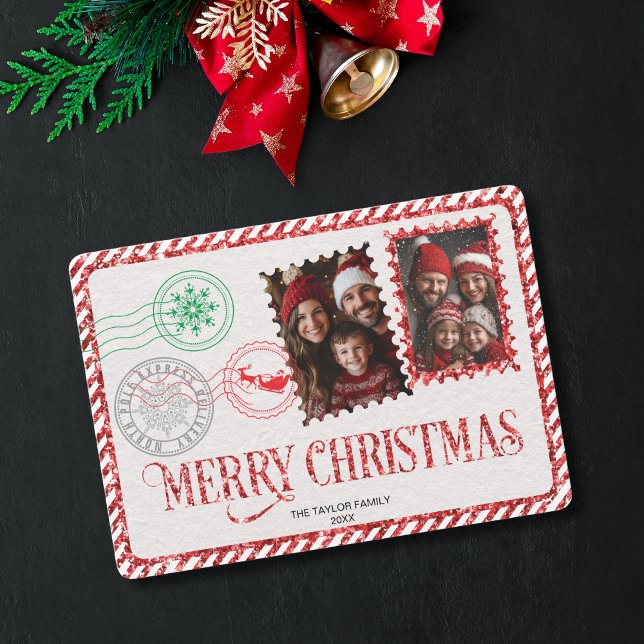 Letra vintage roja y verde foto Feliz Navidad (Subido por el creador)