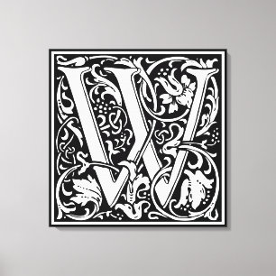 Letra W Arte Nouveau Monograma Medieval