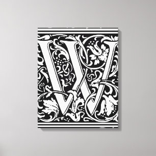 Letra W Arte Nouveau Monograma Medieval