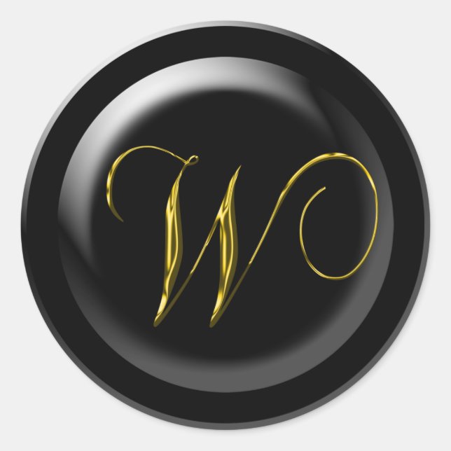 Letra W de sellos de invitación a bodas (Anverso)