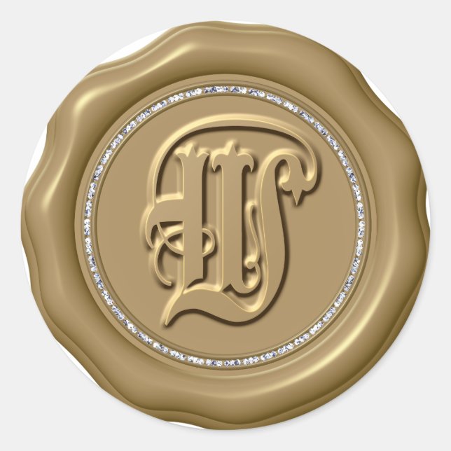 *~* Letra W Pegatinas de sellos de cera de lana de (Anverso)