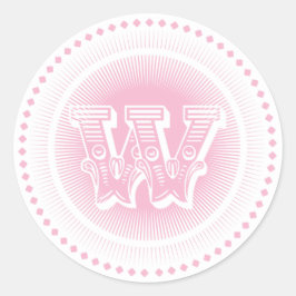 Letra W Pegatinas redondos de monograma