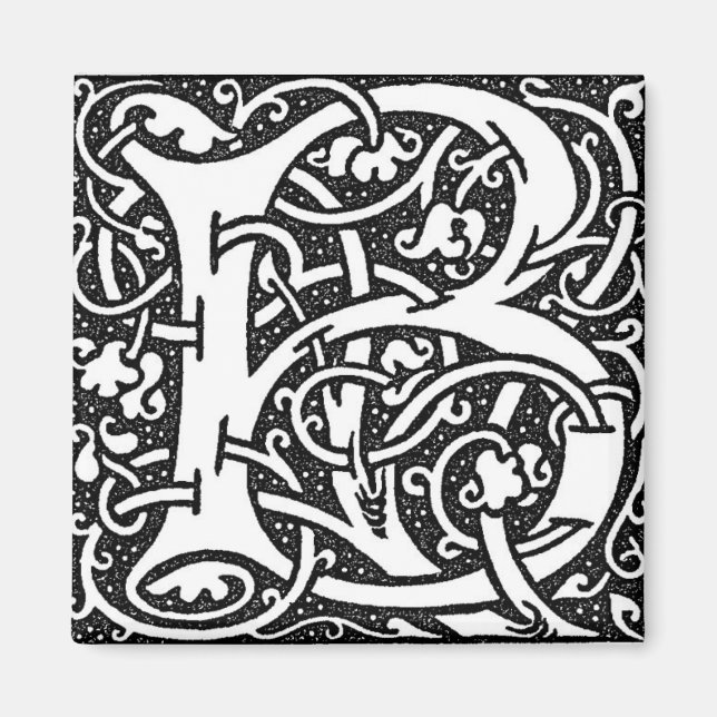 Letra William Morris B - imán (Frente)