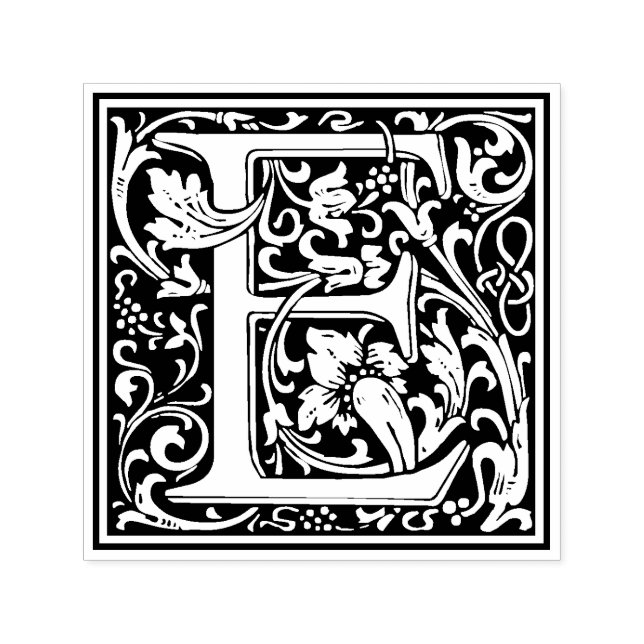 Letra William Morris E sello floral victoriano (Diseño)