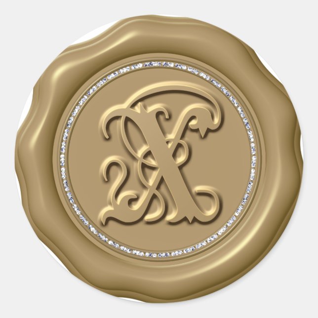 *~* Letra X Pegatinas de sellos de cera de lana de (Anverso)