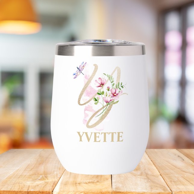 Letra Y de guion dorado Monograma Nombre Personali (Subido por el creador)