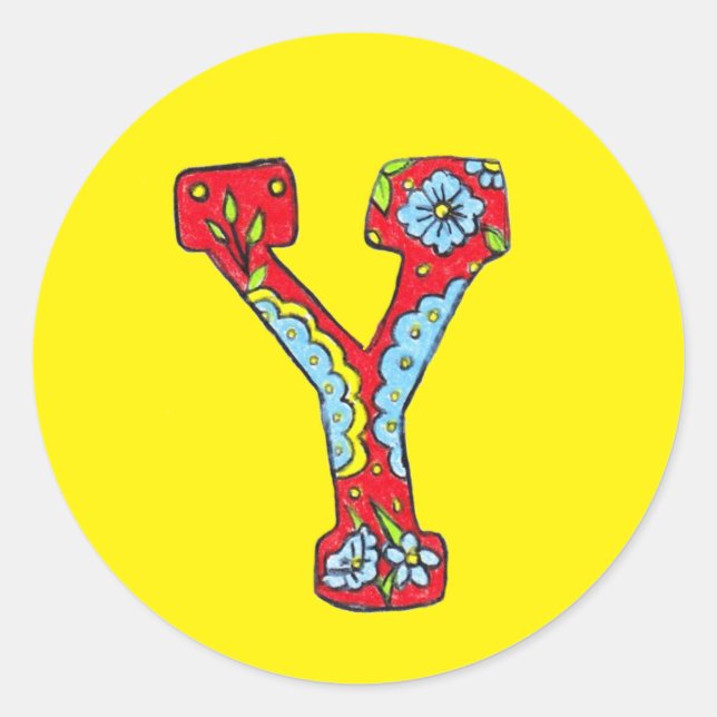 Letra Y pegatina (Anverso)