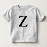 Letra Z monogramada camiseta inital negra monogram