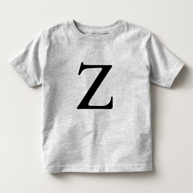Letra Z monogramada camiseta inital negra monogram (Anverso)