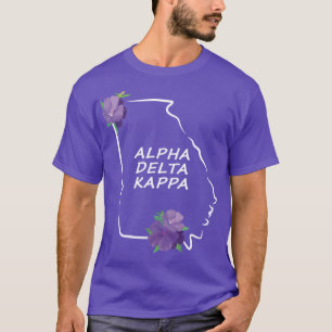 Letras blancas de la camiseta alfa Delta kappa de 